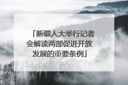新疆人大举行记者会解读两部促进开放发展的重要条例