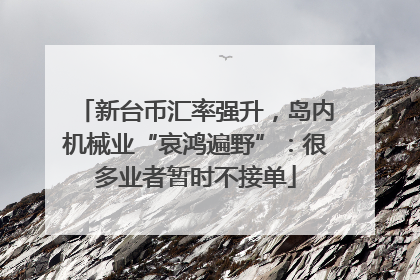 新台币汇率强升，岛内机械业“哀鸿遍野”：很多业者暂时不接单
