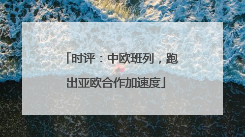 时评：中欧班列，跑出亚欧合作加速度