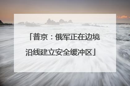 普京：俄军正在边境沿线建立安全缓冲区