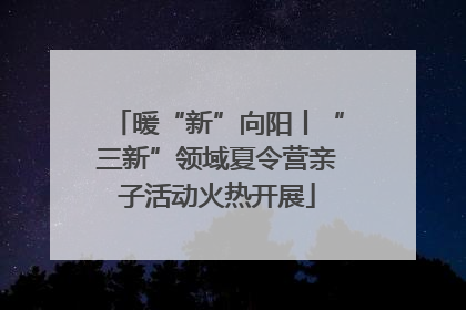 暖“新”向阳丨“三新”领域夏令营亲子活动火热开展