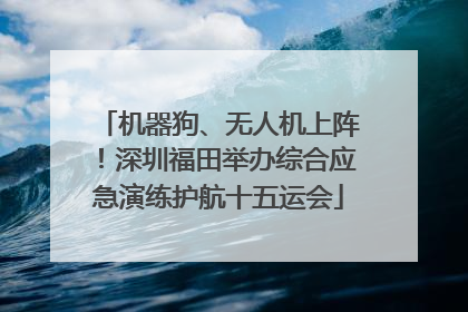 机器狗、无人机上阵！深圳福田举办综合应急演练护航十五运会