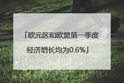 欧元区和欧盟第一季度经济增长均为0.6%