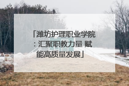 潍坊护理职业学院：汇聚职教力量 赋能高质量发展