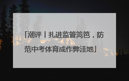 潮评丨扎进监管篱笆，防范中考体育成作弊洼地