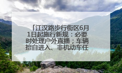 江汉路步行街区6月1日起施行新规：必要时处理户外直播；车辆擅自进入、非机动车任意停放的，依法处理