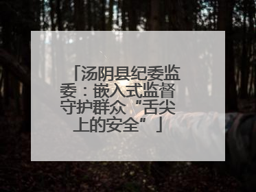 汤阴县纪委监委：嵌入式监督守护群众“舌尖上的安全”