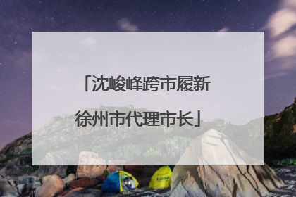 沈峻峰跨市履新徐州市代理市长
