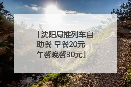 沈阳局推列车自助餐 早餐20元午餐晚餐30元
