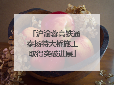 沪渝蓉高铁通泰扬特大桥施工取得突破进展