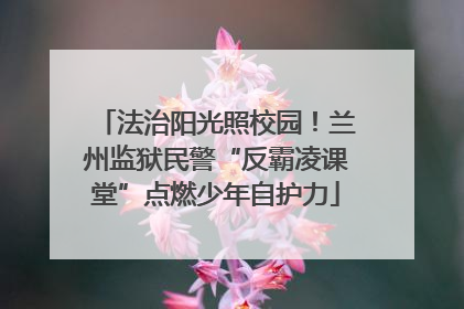 法治阳光照校园！兰州监狱民警“反霸凌课堂”点燃少年自护力
