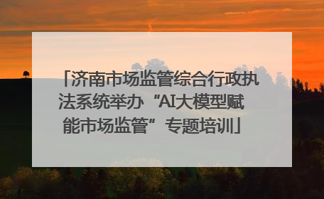 济南市场监管综合行政执法系统举办“AI大模型赋能市场监管”专题培训