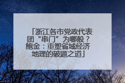 浙江各市党政代表团“串门”为哪般？鲍金：重塑省域经济地理的破题之道