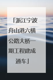 浙江宁波舟山港六横公路大桥一期工程建成通车