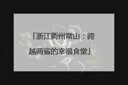 浙江衢州常山：跨越两省的幸福食堂