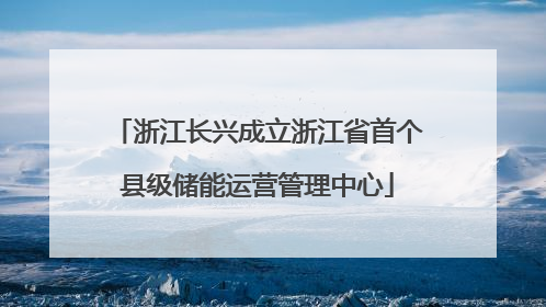 浙江长兴成立浙江省首个县级储能运营管理中心