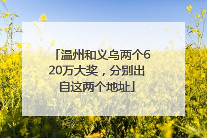 温州和义乌两个620万大奖，分别出自这两个地址