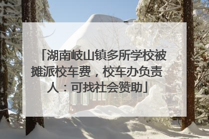 湖南岐山镇多所学校被摊派校车费，校车办负责人：可找社会赞助