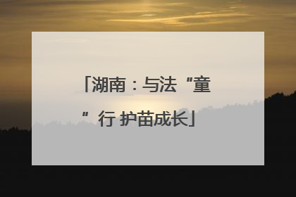 湖南：与法“童”行 护苗成长