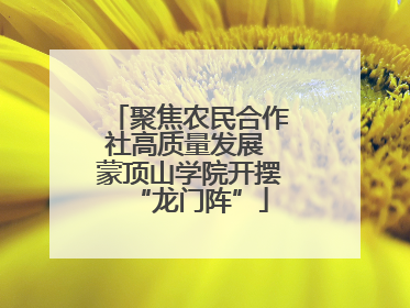 聚焦农民合作社高质量发展 蒙顶山学院开摆“龙门阵”