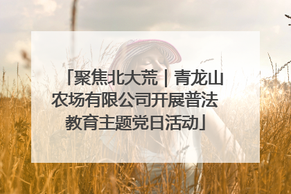 聚焦北大荒｜青龙山农场有限公司开展普法教育主题党日活动
