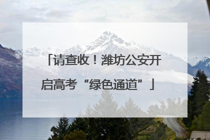 请查收!潍坊公安开启高考“绿色通道”