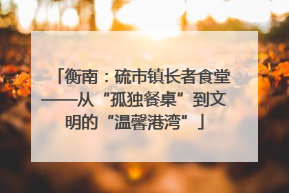 衡南：硫市镇长者食堂——从“孤独餐桌”到文明的“温馨港湾”