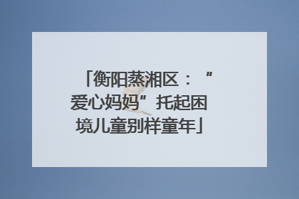 衡阳蒸湘区：“爱心妈妈”托起困境儿童别样童年
