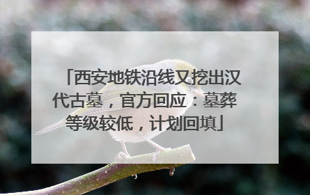 西安地铁沿线又挖出汉代古墓，官方回应：墓葬等级较低，计划回填