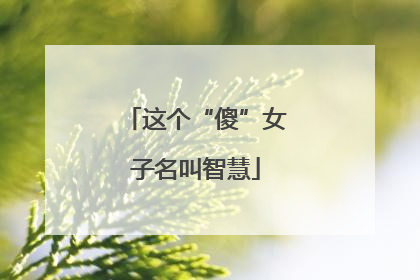 这个“傻”女子名叫智慧