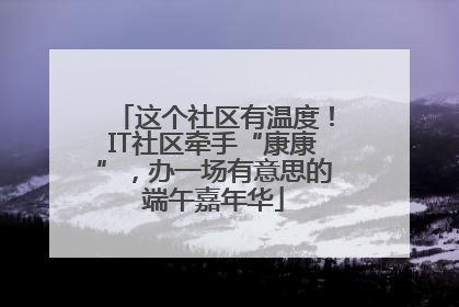 这个社区有温度！IT社区牵手“康康”，办一场有意思的端午嘉年华