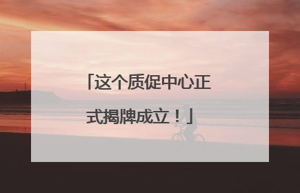 这个质促中心正式揭牌成立！