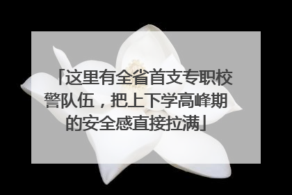 这里有全省首支专职校警队伍，把上下学高峰期的安全感直接拉满