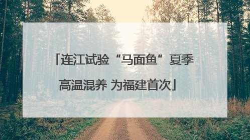 连江试验“马面鱼”夏季高温混养 为福建首次