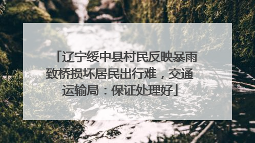 辽宁绥中县村民反映暴雨致桥损坏居民出行难，交通运输局：保证处理好