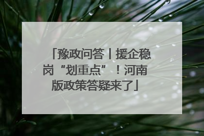 豫政问答丨援企稳岗“划重点”！河南版政策答疑来了