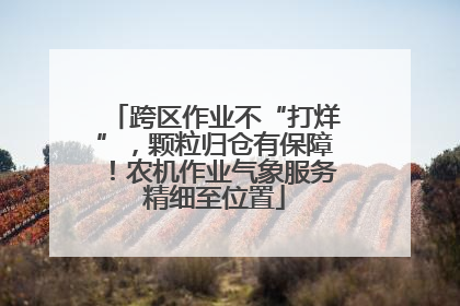 跨区作业不“打烊”，颗粒归仓有保障！农机作业气象服务精细至位置