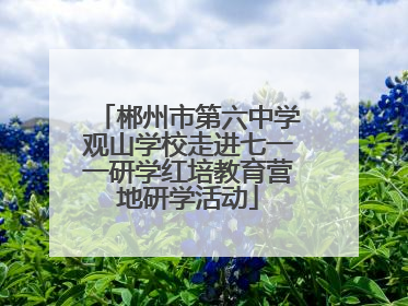 郴州市第六中学观山学校走进七一一研学红培教育营地研学活动