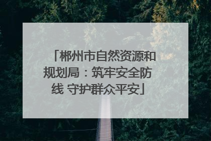 郴州市自然资源和规划局：筑牢安全防线 守护群众平安