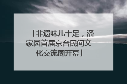 非遗味儿十足，潘家园首届京台民间文化交流周开幕