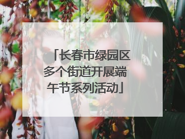 长春市绿园区多个街道开展端午节系列活动
