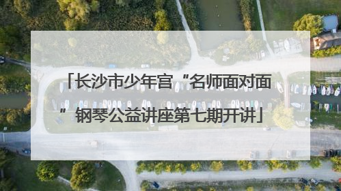 长沙市少年宫“名师面对面”钢琴公益讲座第七期开讲