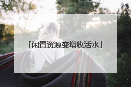 闲置资源变增收活水