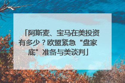 阿斯麦、宝马在美投资有多少？欧盟紧急“盘家底”准备与美谈判