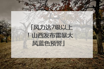 风力达7级以上！山西发布雷暴大风蓝色预警