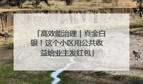 高效能治理｜真金白银！这个小区用公共收益给业主发红包