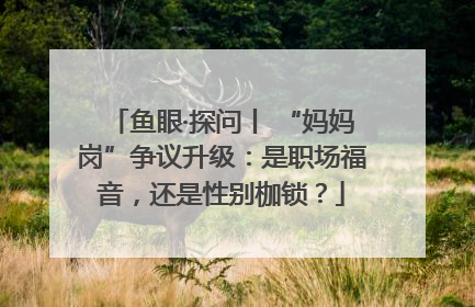鱼眼·探问丨 “妈妈岗”争议升级：是职场福音，还是性别枷锁？