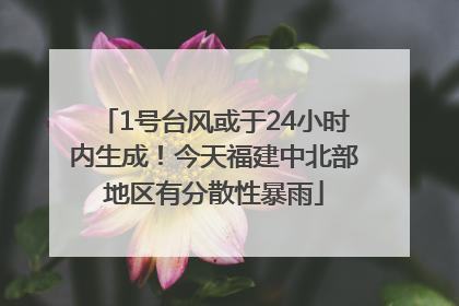 1号台风或于24小时内生成！今天福建中北部地区有分散性暴雨