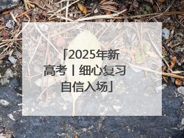 2025年新高考丨细心复习 自信入场