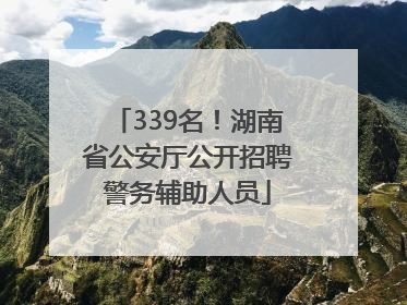339名！湖南省公安厅公开招聘警务辅助人员
